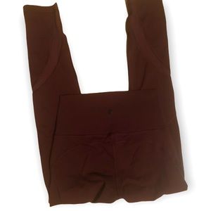 Maroon Lululemon Leggins w/ Mesh Cutouts
